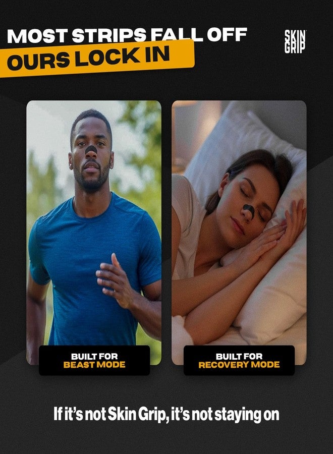 Skin Grip Nasal Strips for Snoring & Breathing–Instant Relief from Nasal Congestion, Drug-Free Snore Strips, All-Day Hold–Sleep Better, Exercise Stronger, Travel Confidently–90-Day Supply, Multi-Color - Image 4